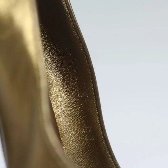 GUCCI High Heels Leather 37 Gold Tone Aut - Picture 9 of 16